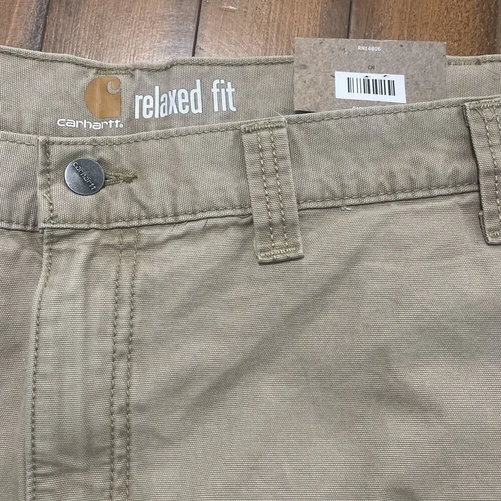 CARHARTT Cargo Shorts Relaxed Rugged Khaki Tan Big‎ Sz 46 100% Cotton NWT Hiking